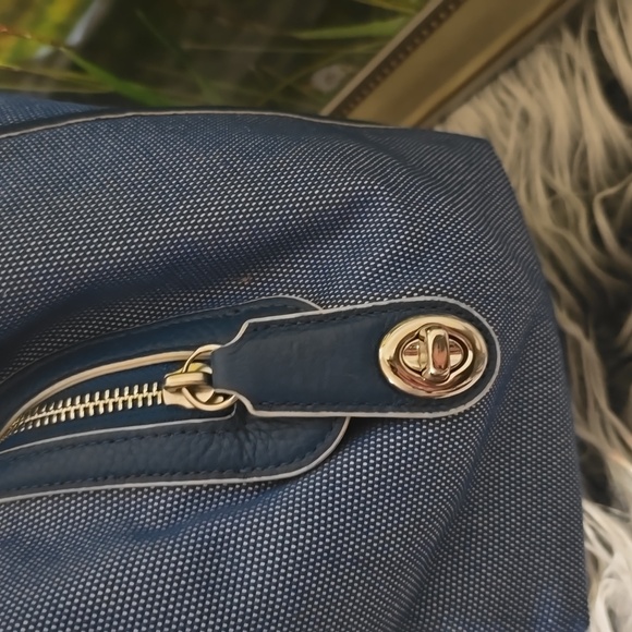 Coach Denim Horse & Carriage Shoulder Tote Bag + Matching Card Wallet Set - Picture 5 of 14